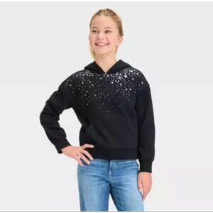 Cat & Jack Girls Black Hoodie Size XS 4/5 NWT